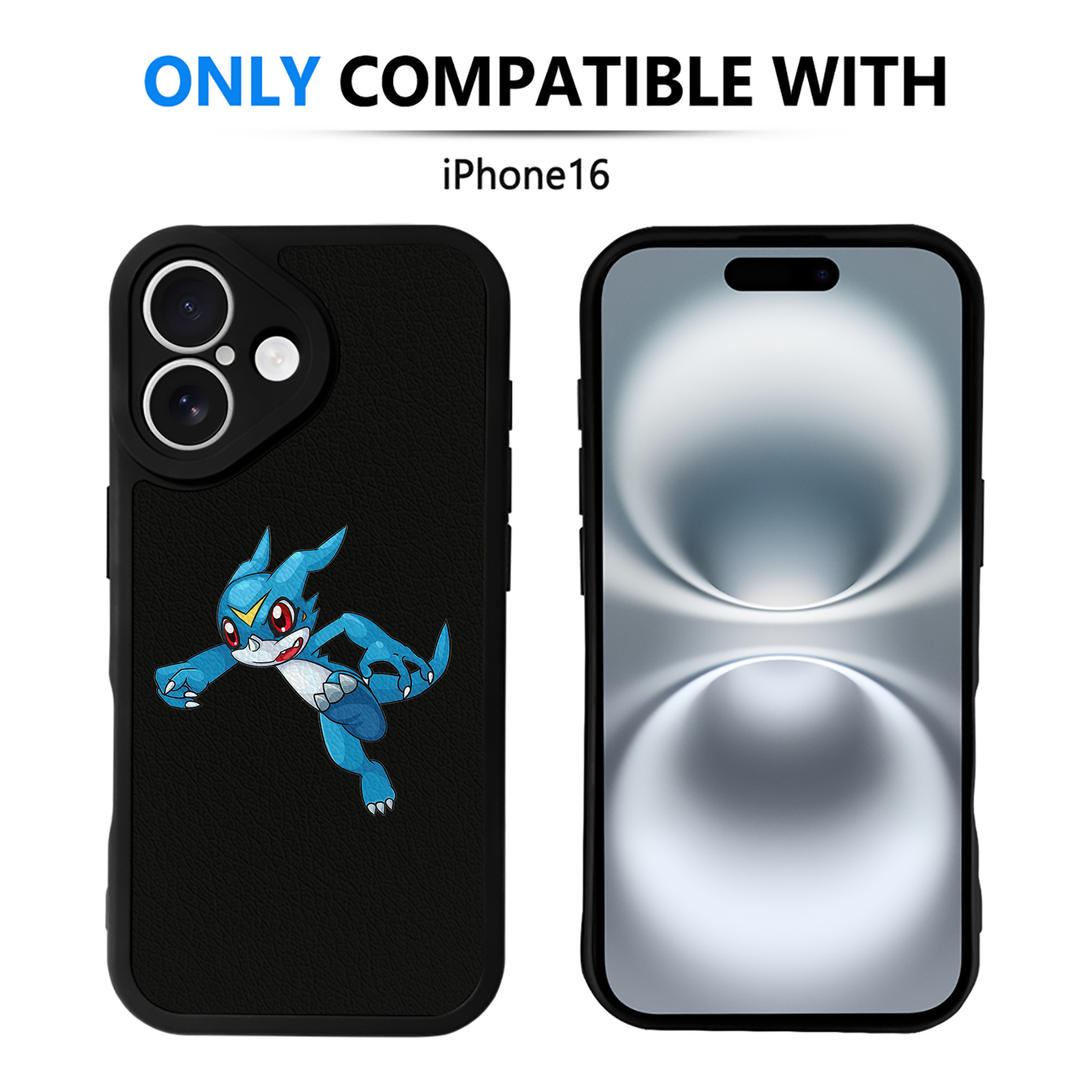 （画像用） Digimon デジタルモンスター/デジモン 【iPhone 16シリーズ対応】シリコンスマホケース（レザー調） 材質：シリコン